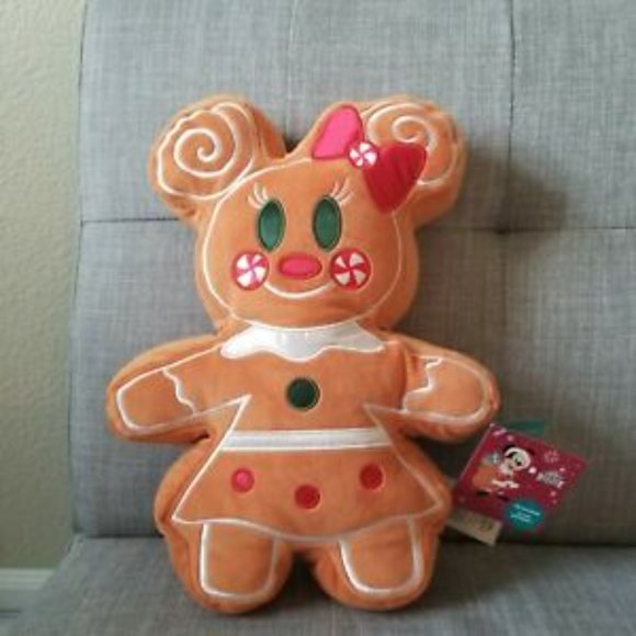 DISNEY MUNCHLINGS MINNIE MOUSE GINGERBREAD SCENTED 12" PLUSH CHRISTMAS PILLOW - Picture 4 of 4